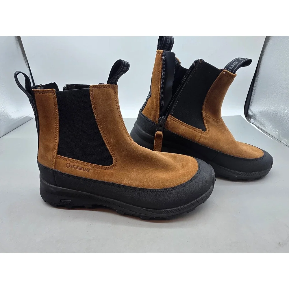 Icebug‎ Boda W BUGrip Suede Winter Boots Brown Black Studded Traction H41006